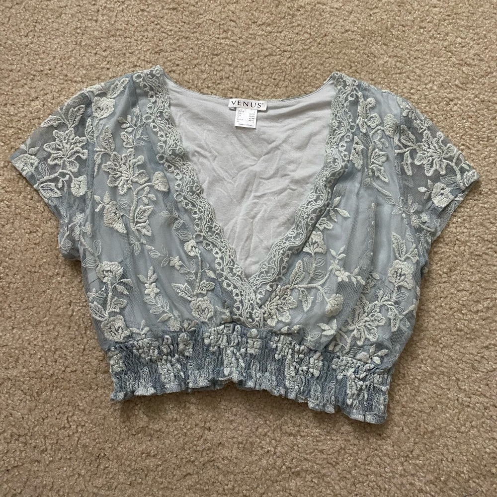 Thrifted Lace Crop Top